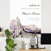 ベニス結婚の台本の水彩歓迎サイン ポスター (ホームオフィス)