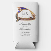 ベニス華美ゴンドラブラック&ホワイト結婚ズ スリム缶クーラー (裏面)