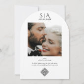 ベニス華美ゴンドラAIOブラック&ホワイト結婚ズ 招待状 (裏面)