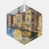 ベニス輝くの運河 ガラスオーナメント (正面)