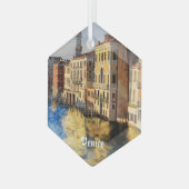 ベニス輝くの運河 ガラスオーナメント (正面左)