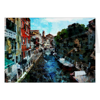 ベニス運河のイタリアの芸術カード