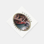 ベニス運河のゴンドラ スタンダードカクテルナプキン (角)