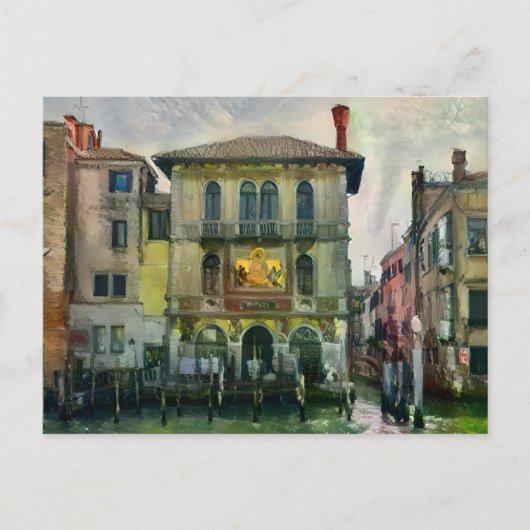 ベニス運河絵画のはがき ポストカード (正面)