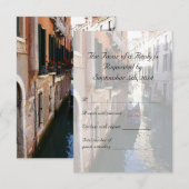 ベニス風のテーマの結婚式のためのRSVP 出欠カード (正面/裏面)