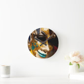 ベニス風のマスク ラウンド壁時計 (ホーム)