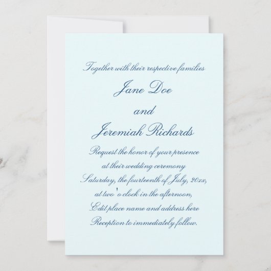 ベニス風のマスク 招待状 (裏面)