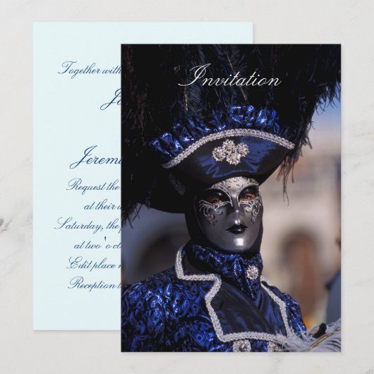 ベニス風のマスク 招待状 (正面/裏面)