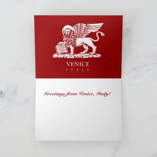 ベニス風のライオン カード (内部)