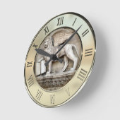 ベニス風のライオン ラウンド壁時計 (傾斜)