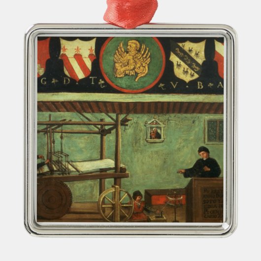 ベニス風の織工のギルド(パネル)の印 メタルオーナメント (正面)