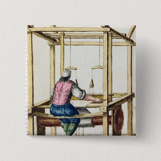 ベニス風の織工 缶バッジ (正面)