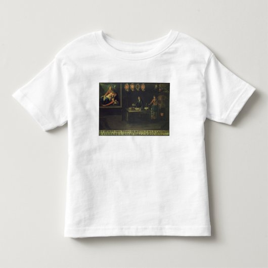 ベニス風の薬剤師のギルドの印、1729年(鍋 トドラーTシャツ (正面)