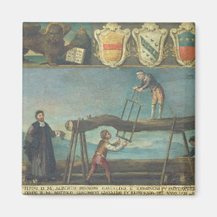 ベニス風の製材所の労働者のギルドの印、1445年 マグネット