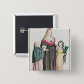 ベニス風のCourtesan 缶バッジ (正面&裏面)