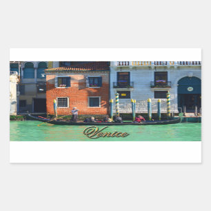ベニス風のgondolier 長方形シール