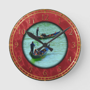 ベニス風のgondoliers ラウンド壁時計