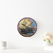 ベニス風のgondoliers ラウンド壁時計 (ホーム)