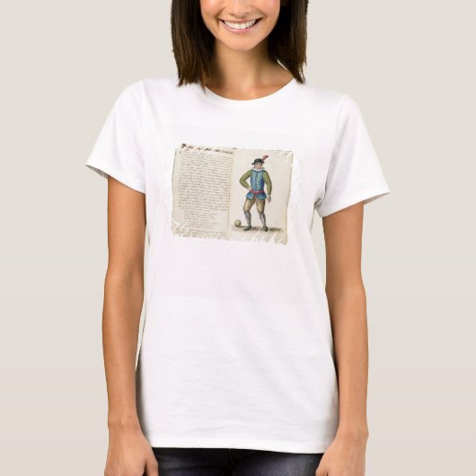 ベニス風フットボールを遊んでいる貴族(原稿) Tシャツ (正面)