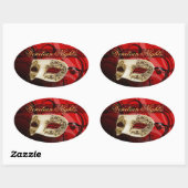 ベニス風夜仮面舞踏会のパーティー 楕円形シール (シート)