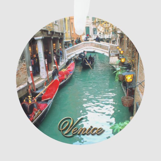 ベニス風運河のゴンドラ オーナメント (正面)