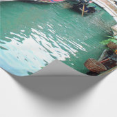 ベニス風運河のゴンドラ ラッピングペーパー (コーナー)