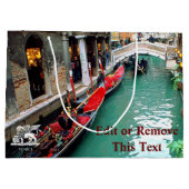 ベニス風運河のゴンドラ ラージペーパーバッグ (裏面)