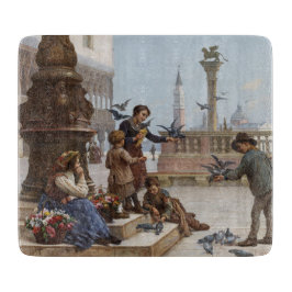 ベニス食べ物を与えの子ども鳩(by Paoletti) カッティングボード