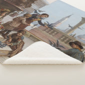 ベニス食べ物を与えの子ども鳩(by Paoletti) シェルパブランケット (3/4)