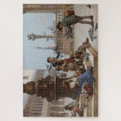 ベニス食べ物を与えの子ども鳩(by Paoletti) ジグソーパズル (縦)