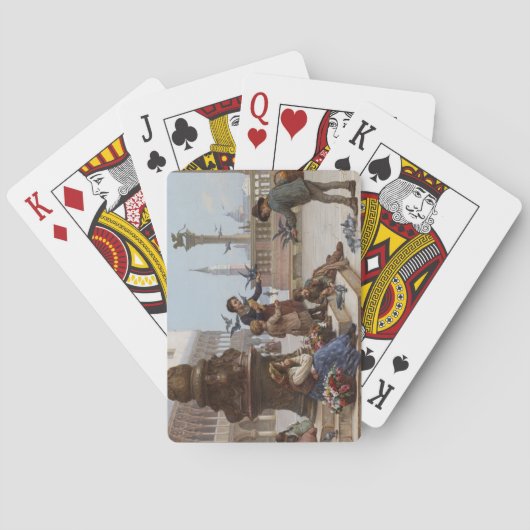 ベニス食べ物を与えの子ども鳩(by Paoletti) トランプ (裏面)