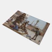 ベニス食べ物を与えの子ども鳩(by Paoletti) ドアマット (アングル)