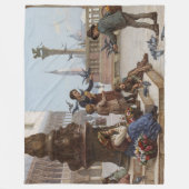 ベニス食べ物を与えの子ども鳩(by Paoletti) フリースブランケット (正面)