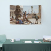 ベニス食べ物を与えの子ども鳩(by Paoletti) 横断幕 (トレードショー)