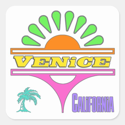 「ベニス1」カラフルステッカー スクエアシール (正面)