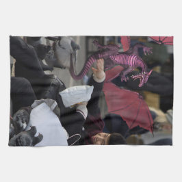 ベニス・イタリアのピンクドラゴン キッチンタオル