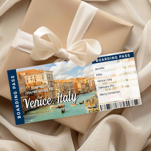ベニス イタリア 旅行 サプライズ 搭乗券 カード