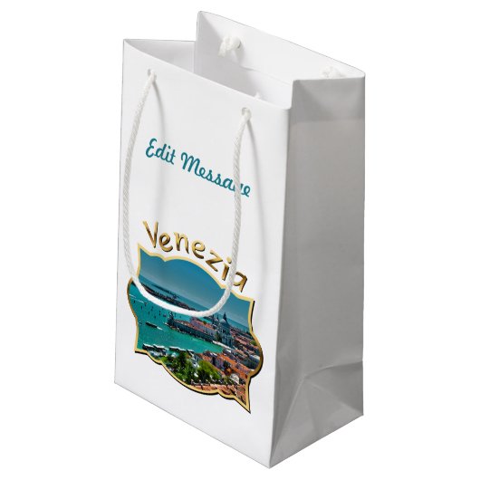 ベニス、イタリア-空中写真 スモールペーパーバッグ (裏面アングル)