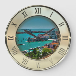 ベニス、イタリア-空中写真 ラージ壁時計