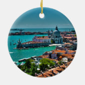 ベニス、イタリア-鳥瞰的な眺め セラミックオーナメント (裏面)