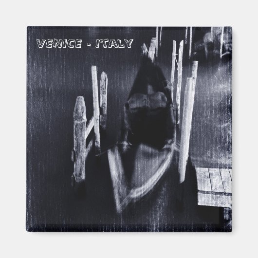 ベニス、ゴンドラ – イタリア(冷蔵庫用マグネット) マグネット (正面)