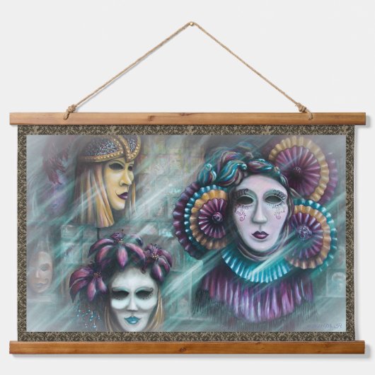 ベニス・タペストリーの仮面 吊り下げ型タペストリー (正面)