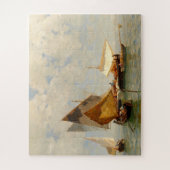 ベニス、ラグーンの漁船 ジグソーパズル (縦)