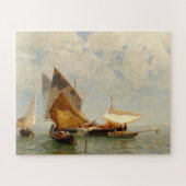 ベニス、ラグーンの漁船 ジグソーパズル (横)