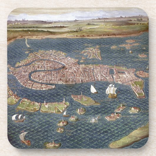 ベニス: 地図、16世紀 コースター (正面)