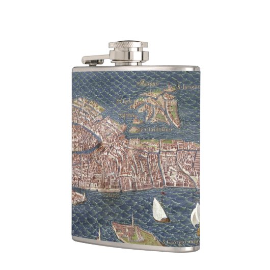 ベニス: 地図、16世紀 フラスク (左)