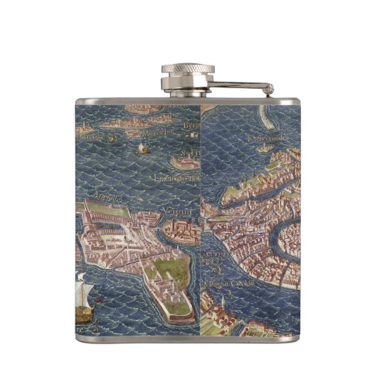 ベニス: 地図、16世紀 フラスク (裏面)