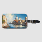 ベニス、素晴らしイタリアのゴンドラビュー ラゲッジタグ (正面横)