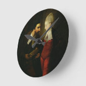 「ベニス」Aの商人からのPortiaそしてShylock ラウンド壁時計 (傾斜)