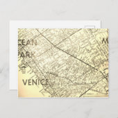 ベニス、CAヴィンテージマップ ポストカード (正面/裏面)
